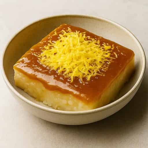 Home-Style Cassava Cake with Soft Cheese Topping