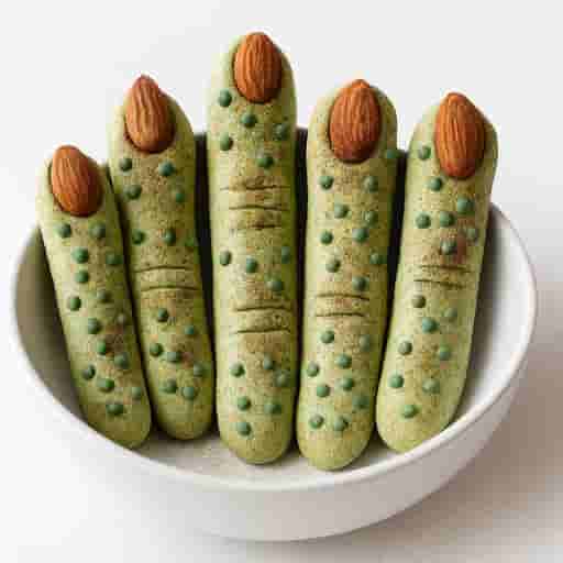 Creepy Matcha Meringue Witch Fingers for Halloween